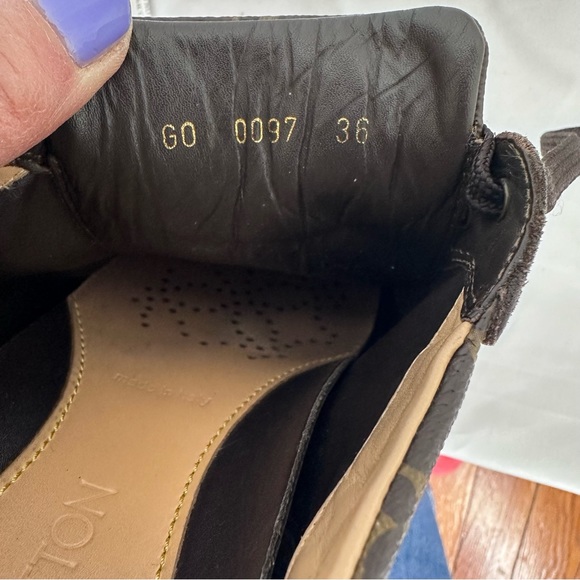 Louis Vuitton Brown Suede LV Monogram Canvas sneakers Size 36 US 6 6.5 7 *read - Picture 9 of 10